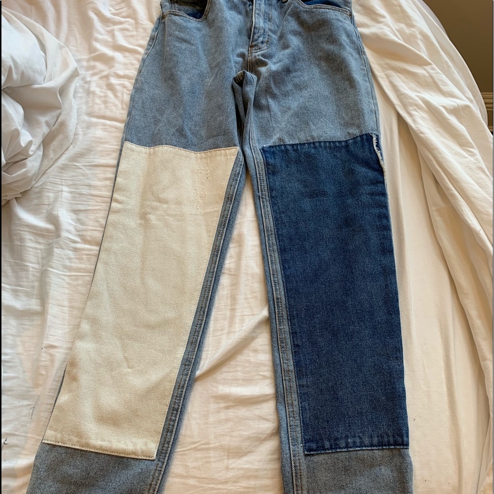 brandy melville rare color block jeans NEVER WORN